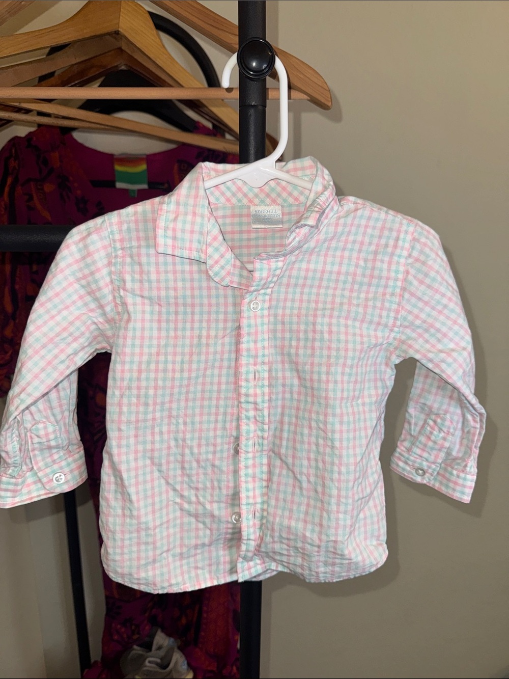 Edgehill Collection Pink and Mint Plaid Button-Down Shirt